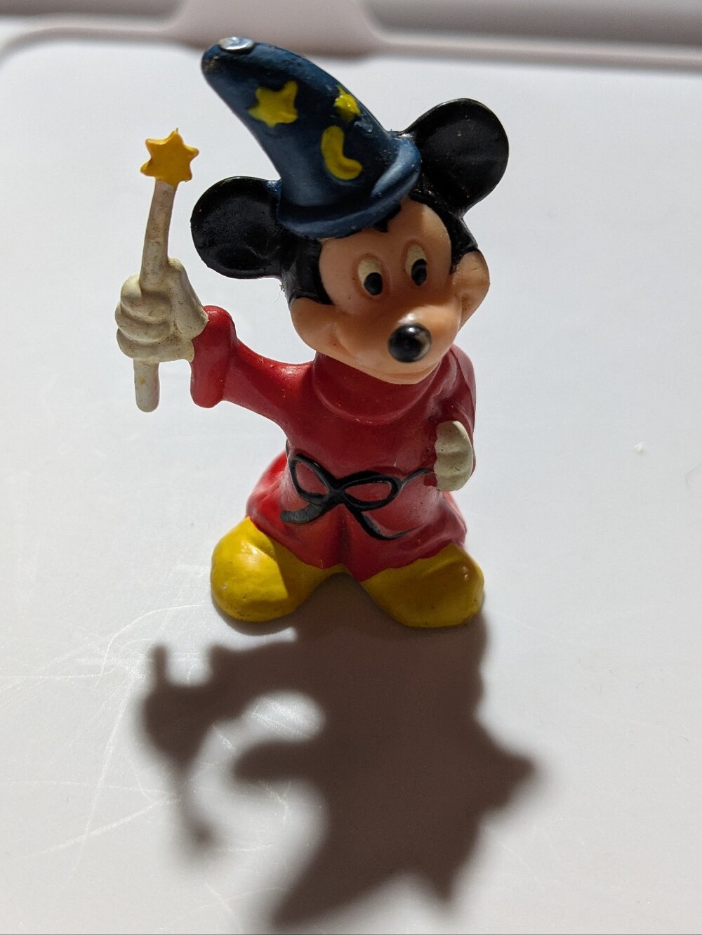 Vintage Classic Mickey Mouse Sorcerer Plastic Figurine Toy - Red, Blue, Yellow - Picture 1 of 2